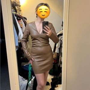 ZARA Brown leather dress